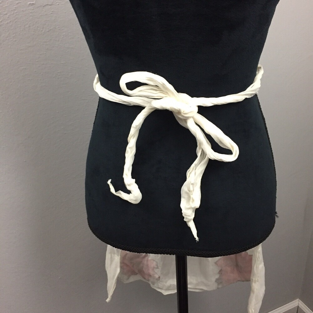 Vintage Sheer Pink Floral Handmade Apron Applique - Picture 6 of 7